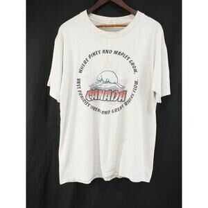 Vintage Y2K Canada Maple Leaf Beaver Graphic T-shirt Sz Large DC Apparel